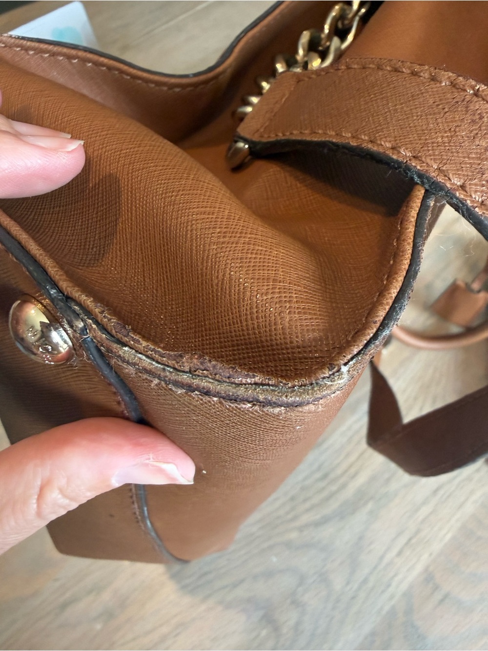 Michael Kors Hamilton Brown Saffiano Leather Tote with Matching Wallet - Picture 11 of 15